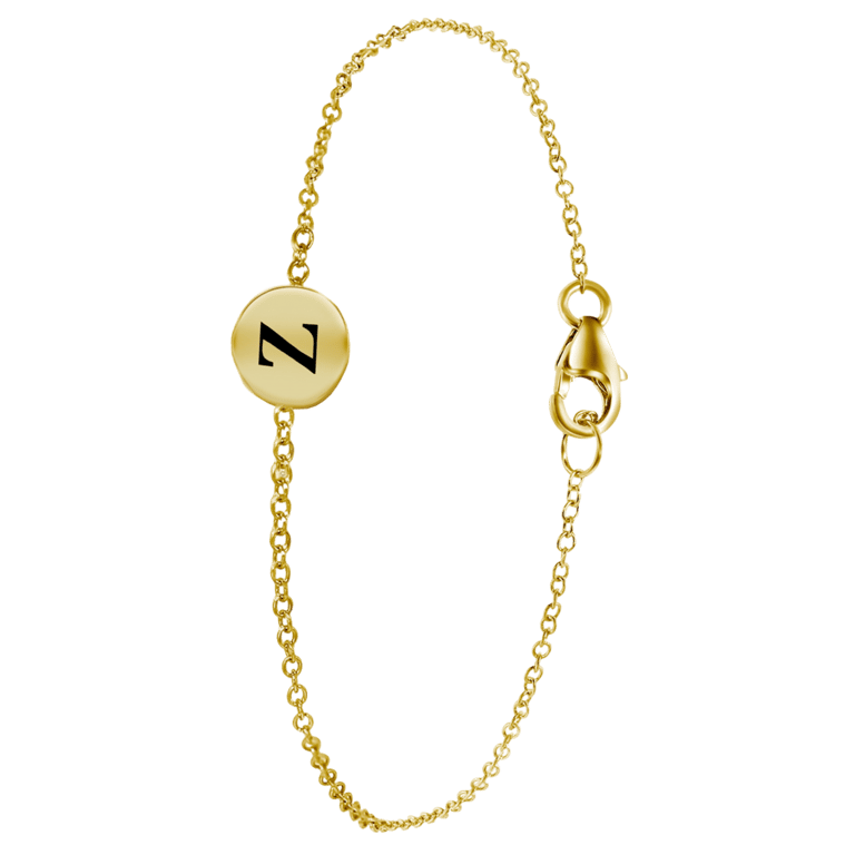 Zilveren armband alfabet goldplated