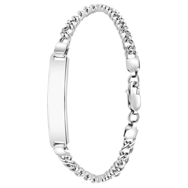 Plattenarmband, 925 Silber, Gourmetglied