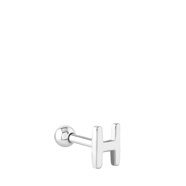 Helix-Piercing, Edelstahl, Buchstabe