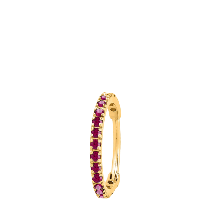 Stalen helixpiercing gold fuchsia zirkonia