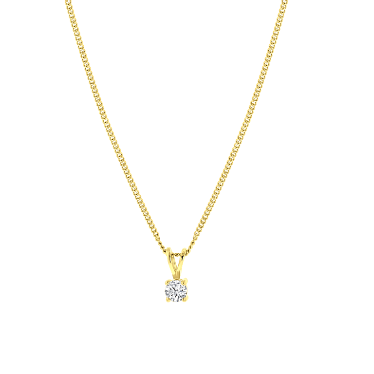 Zilveren ketting gold met zirkonia 4mm