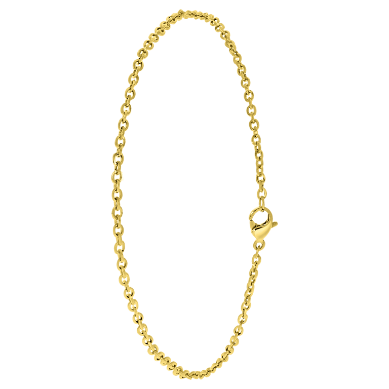 Gerecycled stalen goldplated enkelband anker schakel