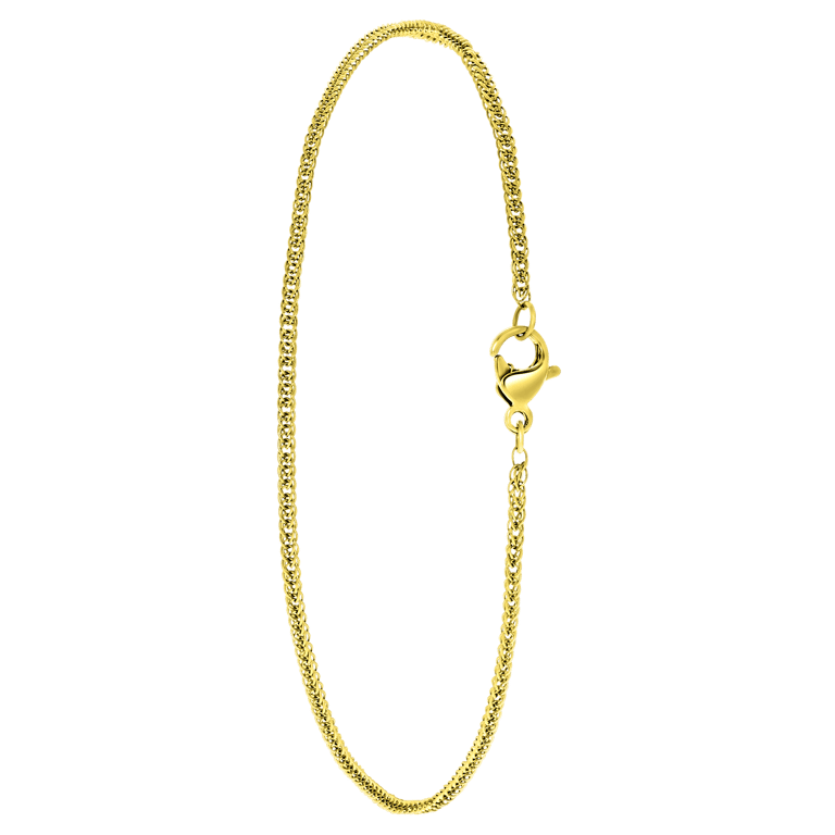 Gerecycled stalen goldplated enkelband spiga