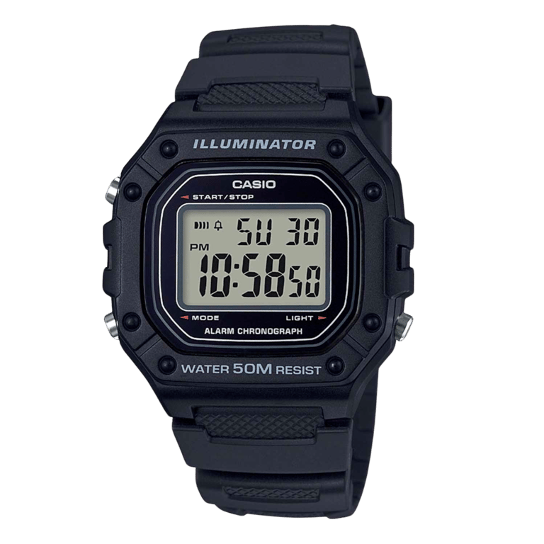 Casio Sports Digitaal Heren Horloge Zwart W-218H-1AVEF