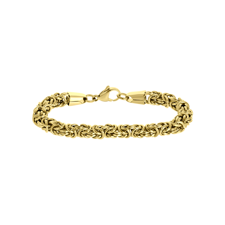 Gerecycled stalen goldplated armband met koningsschakel