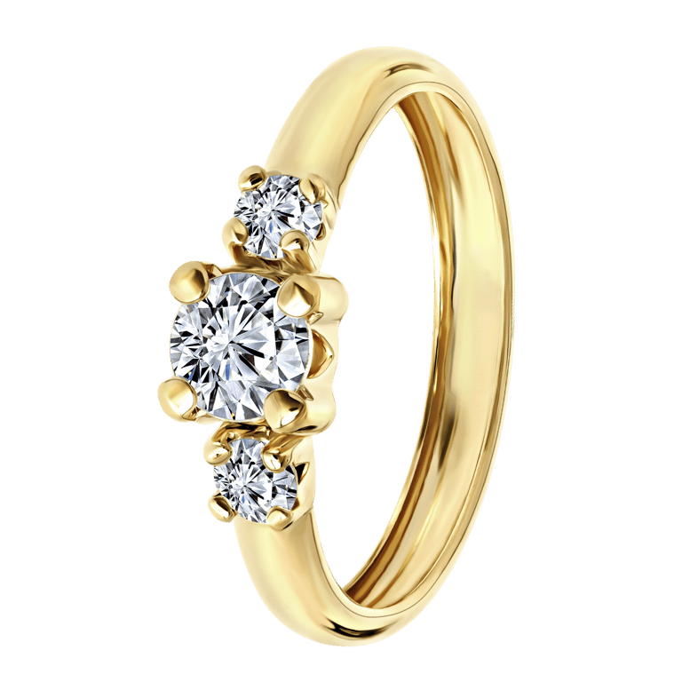 Ring, 375 Gold, mit 3 Zirkoniasteinen