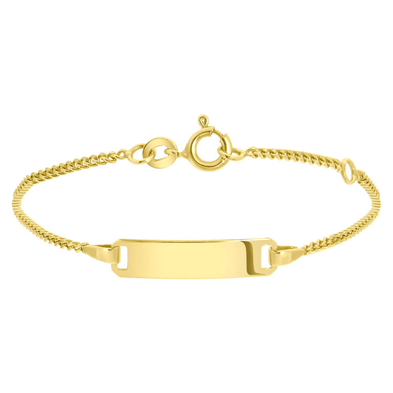 Zilveren goldplated kinderarmband plaat