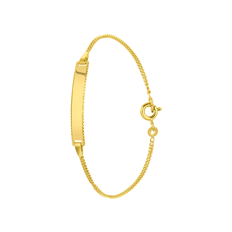 Gerecycleerd zilveren goldplated kinderarmband plaat singapore