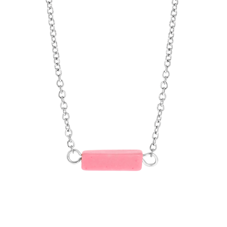 Pink Opal stalen ketting