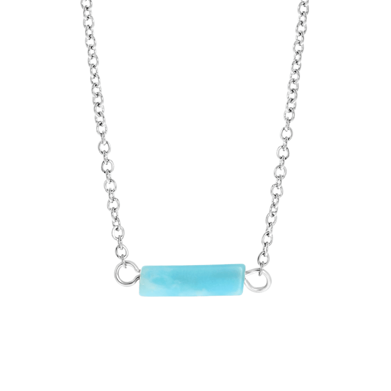 Aquamarine stalen ketting