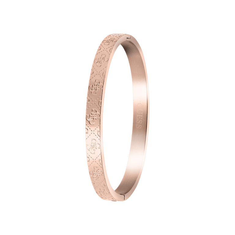 Guess Bangle, Armreif, Edelstahl, rotvergoldet, 4G-Logo