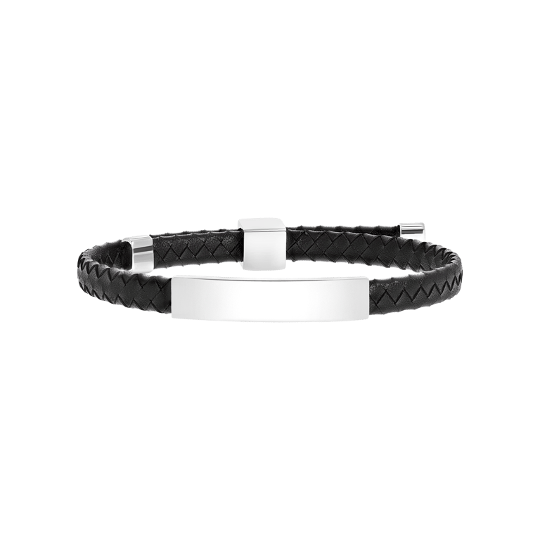 Plattenarmband für Herren, Edelstahl, schwarz