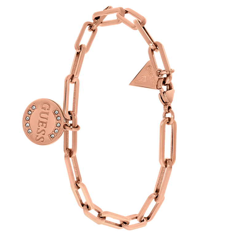 Guess stalen roseplated closed forever armband