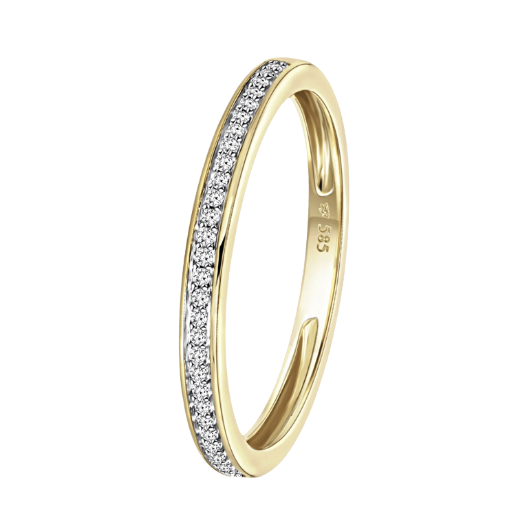 Schienenring, 585 Gelbgold, 29 Diamanten 0,08 kt