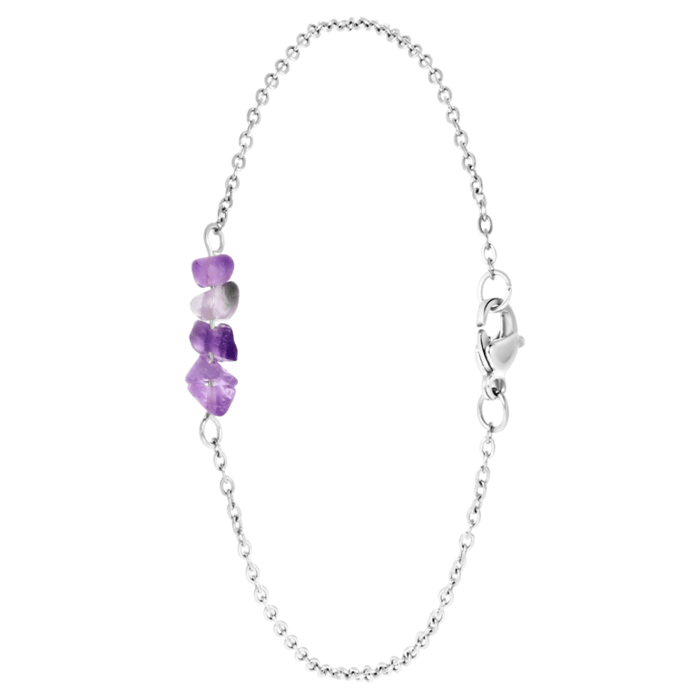 Stalen armband met amethyst