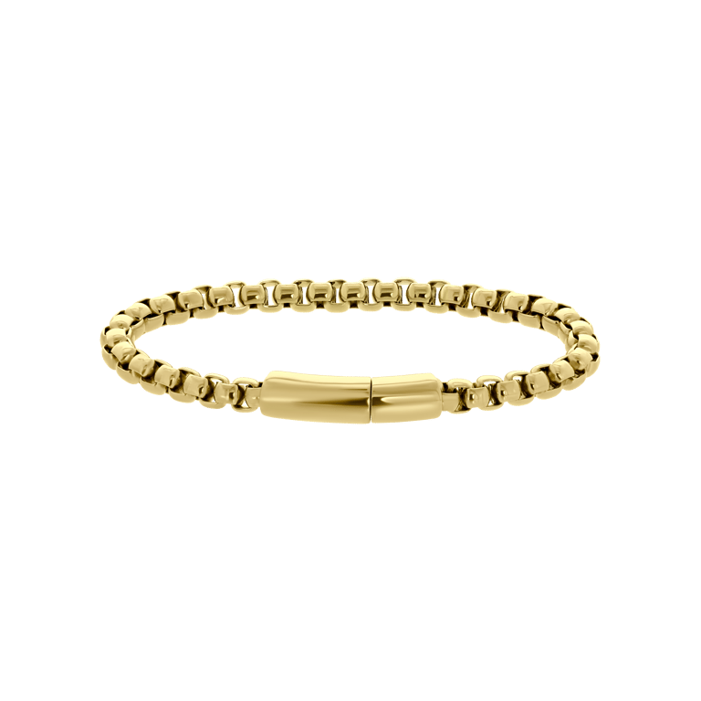 Herrenarmband, Edelstahl, vergoldet, Gourmet-Kettenglied