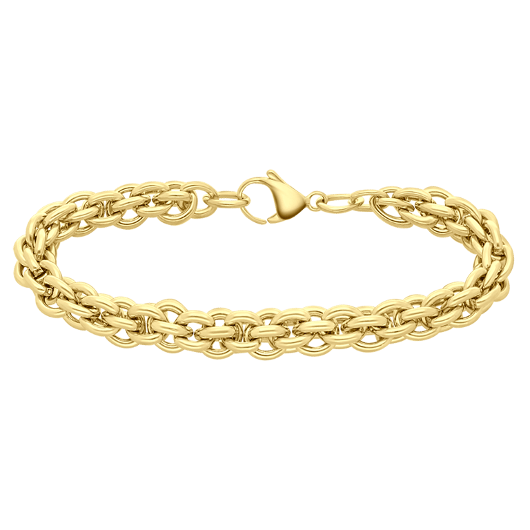 Gerecycleerd stalen 18 karaat goldplated armband anaulle