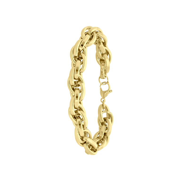 Gerecycleerd stalen 18 karaat goldplated armband lilou