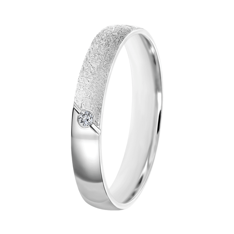 9K witte dames trouwring 3mm Ella TW 305