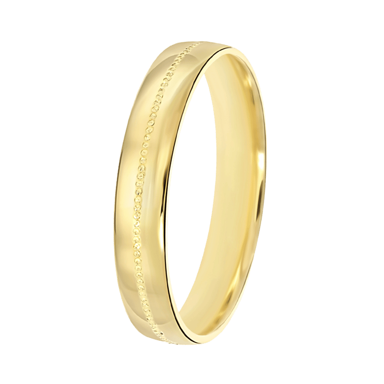 14K geelgouden heren trouwring 4mm Nora TW 454