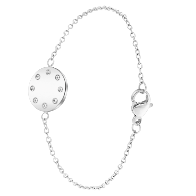 Stalen armband met hanger disc