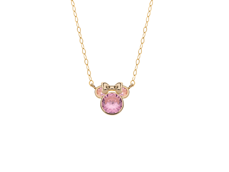 9Karaat Disney Minnie ketting roze kristal