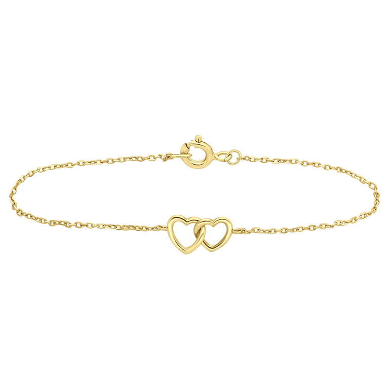 Zilveren goldplated armband 2 harten