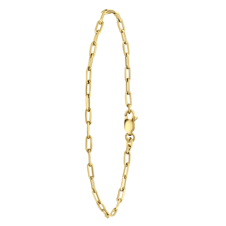 Zilveren goldplated armband closed forever 3mm