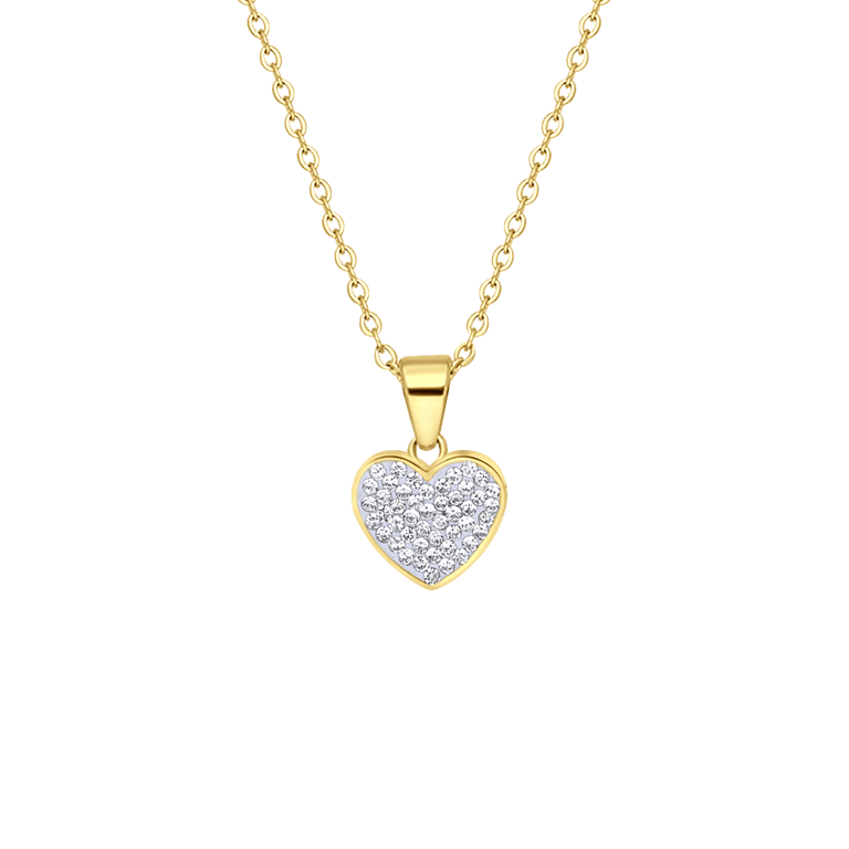 Stalen goldplated ketting met hanger hart