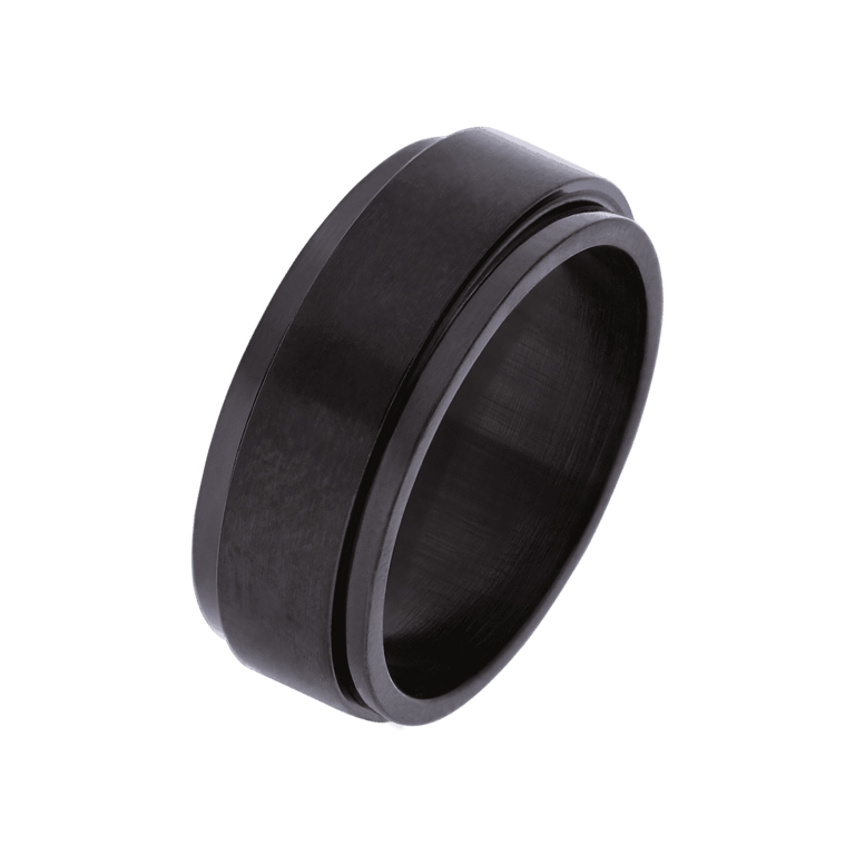 Stalen blackplated anxiety ring