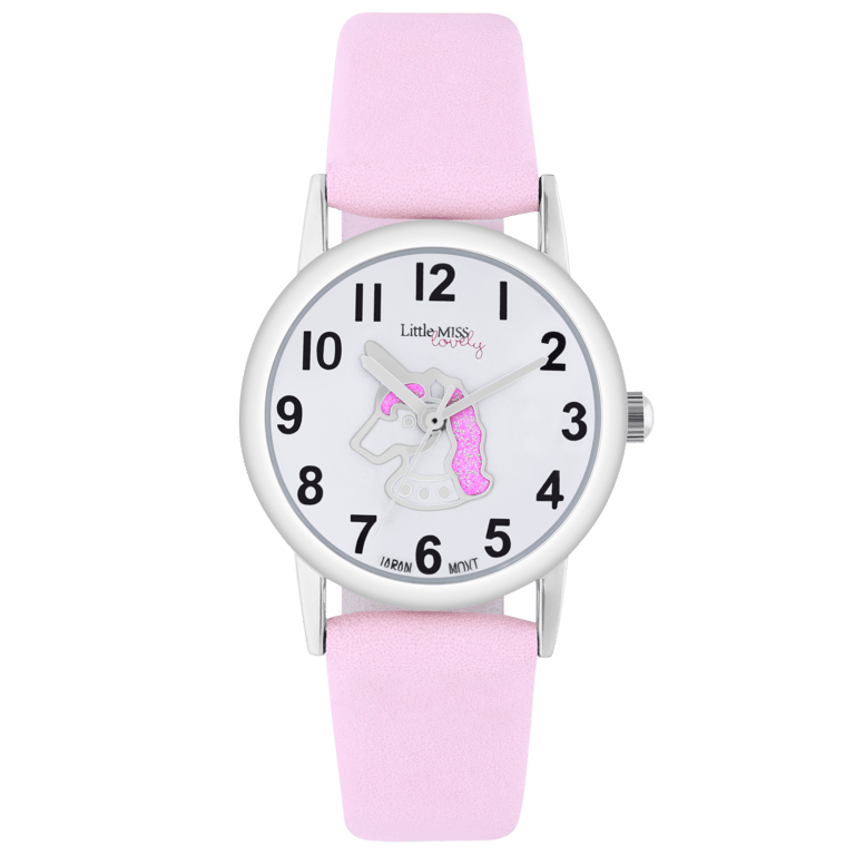 Little Miss Lovely Unicorn Armbanduhr mit pinkfarbenem PU-Armband