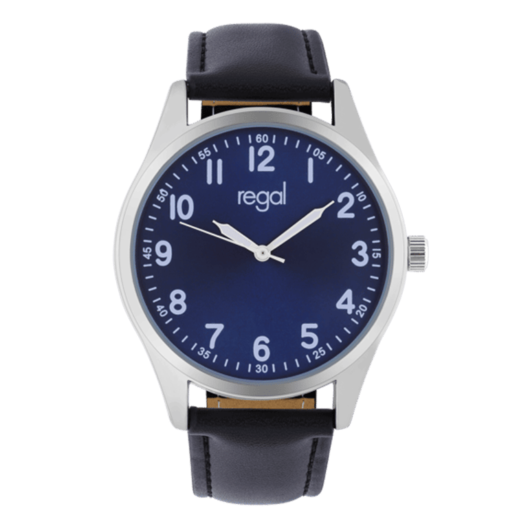 Regal Herrenuhr mit schwarzem PU-Armband