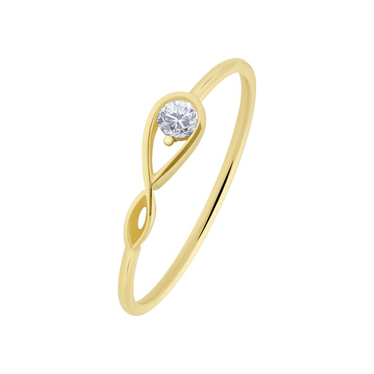 9 karaat ring met zirkonia