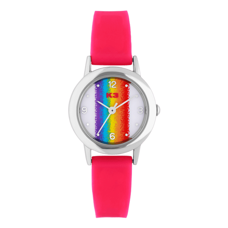 K3 Kinder Horloge Regenboog Met Rubberen Band Roze