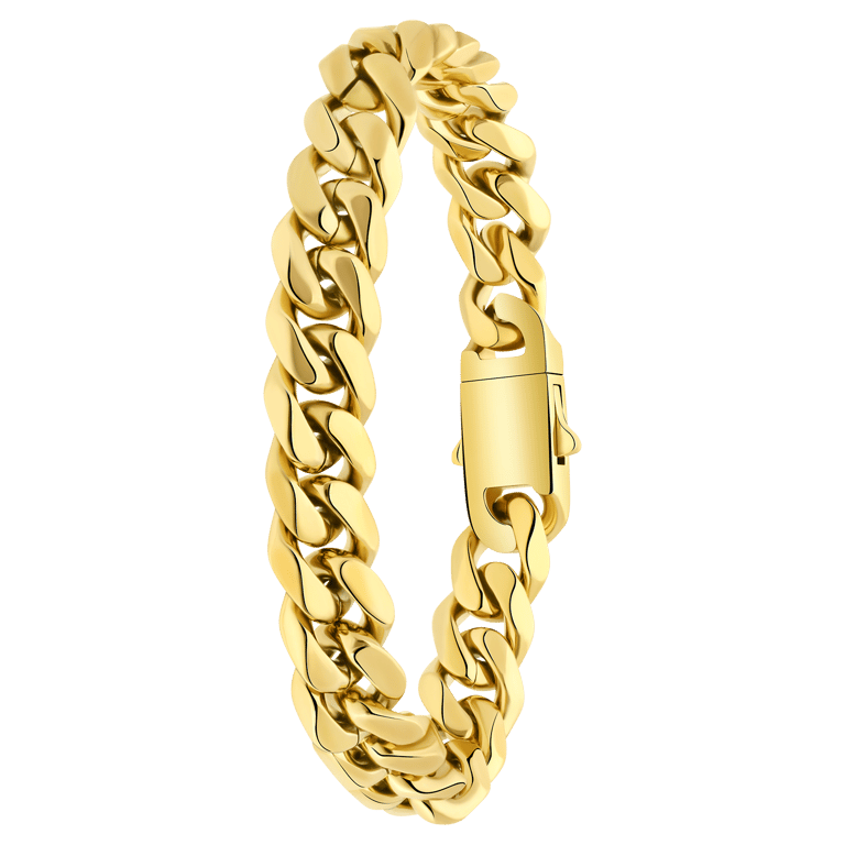 Gerecycled stalen goldplated armband met gourmet