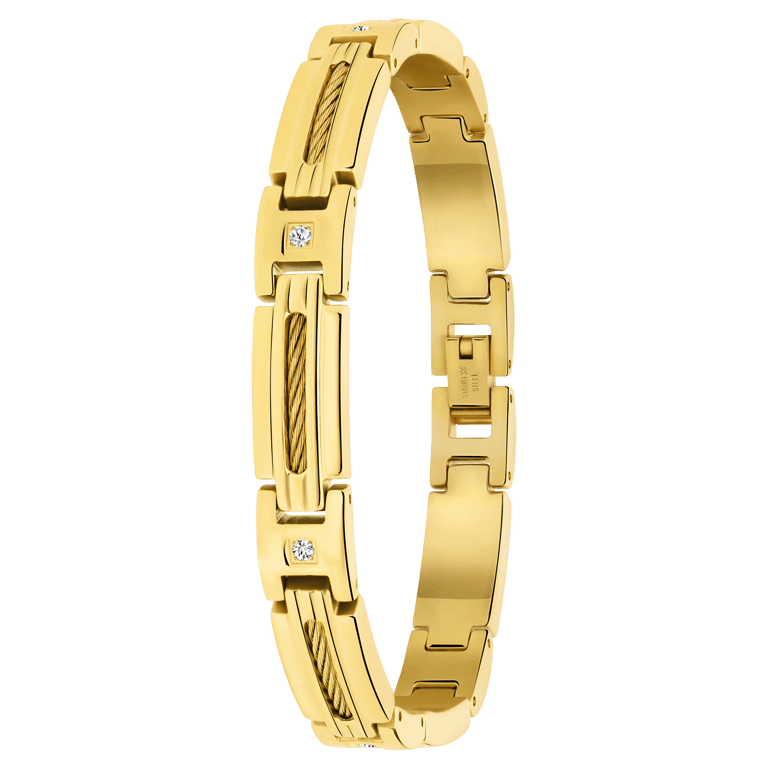 Gerecycled stalen goldplated armband