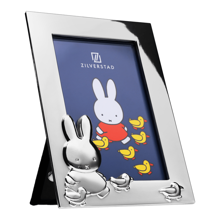 Fotorahmen aus 925er Silber, Miffy mit Enten