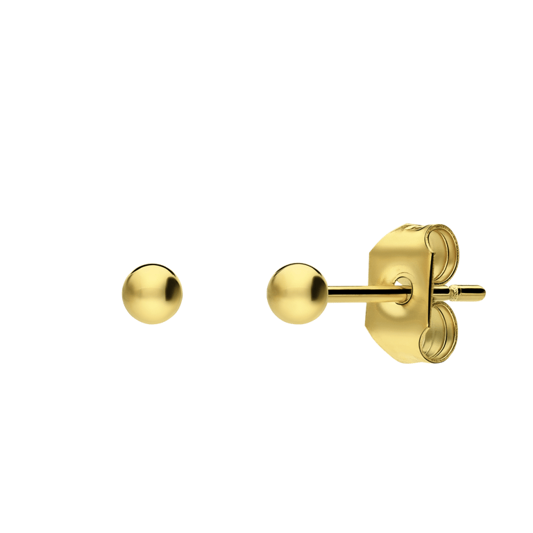 Stalen goldplated oorknoppen 2,5mm