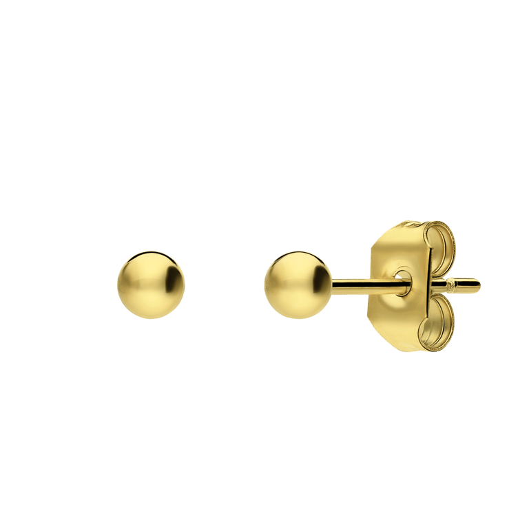 Stalen goldplated oorknoppen 3mm