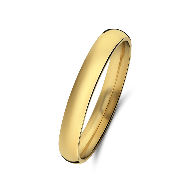 Stalen goldplated ring 3mm