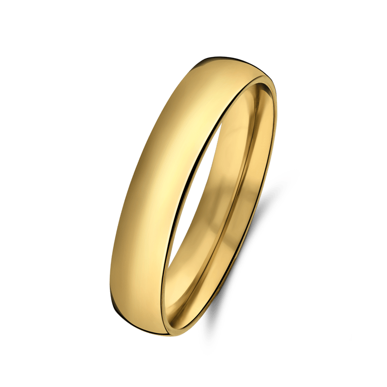 Stalen goldplated ring 4mm