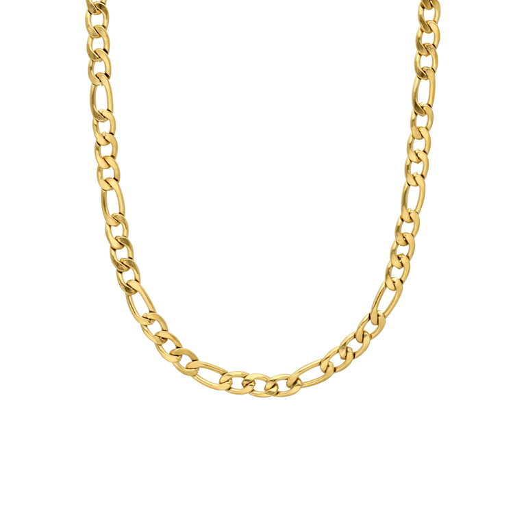 Stalen goldplated ketting figaro 5mm