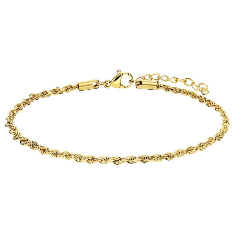 Stalen goldplated armband koord 2,5mm