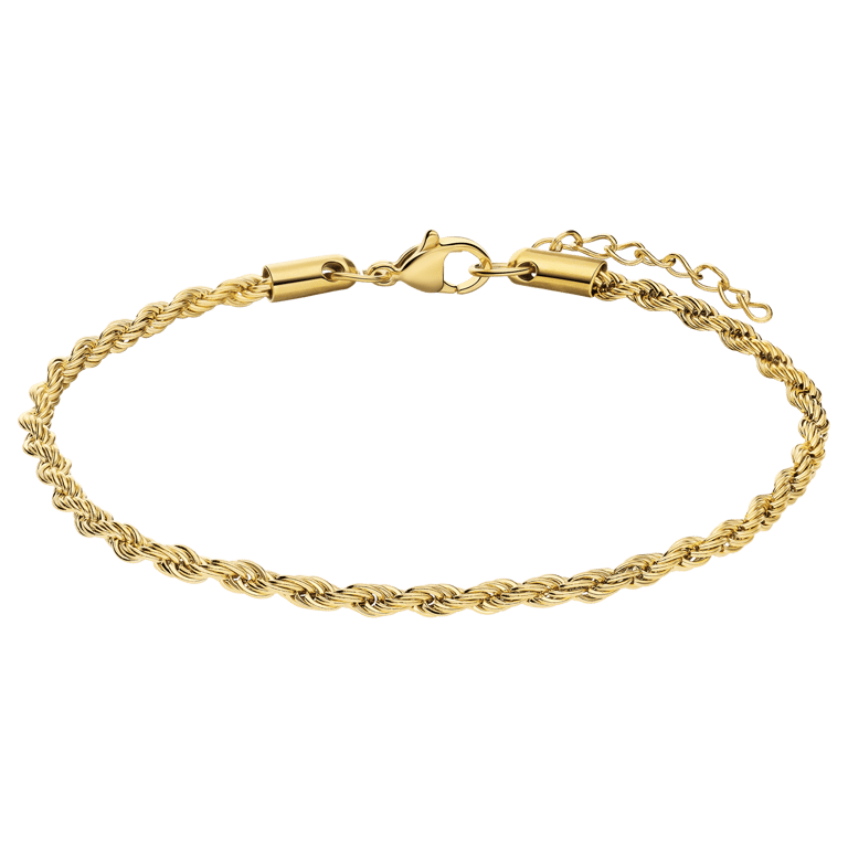 Stalen goldplated armband koord 3mm