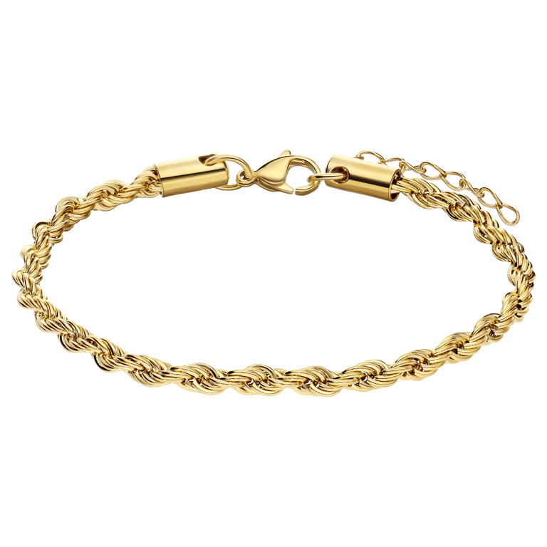 Stalen goldplated armband koord 4mm