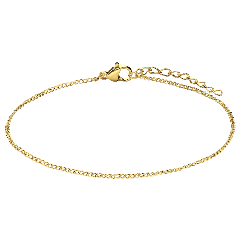 Stalen goldplated armband gourmet 1mm