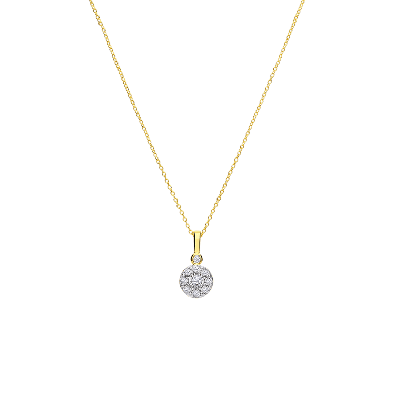 14 Karat Gelbgoldkette mit 10 Diamanten 0,05ct