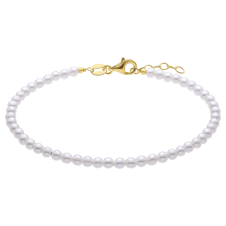 Armband, 925 Silber, vergoldet, Perle