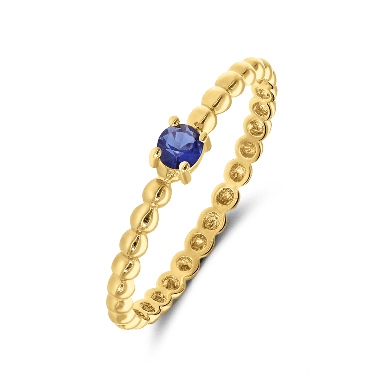 Ring, 375er Gelbgold, mit blauem Zirkonia