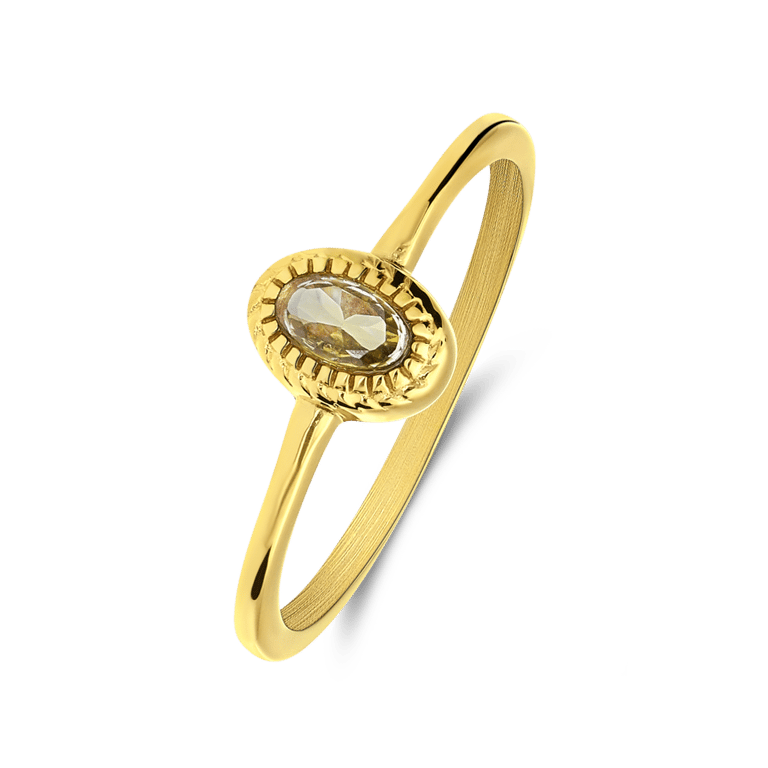 Stalen goldplated vintage ring